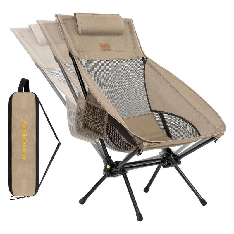 FanttikOutdoor Zeta L8 Max Unisex Folding Camping Chair - Portable, Lightweight, Comfort-Driven Gentle Rocker with Carry Bag, Space-Saving Rolling Design, Supports Up to 250 lbs for Camping, Patio,toolupgrade
