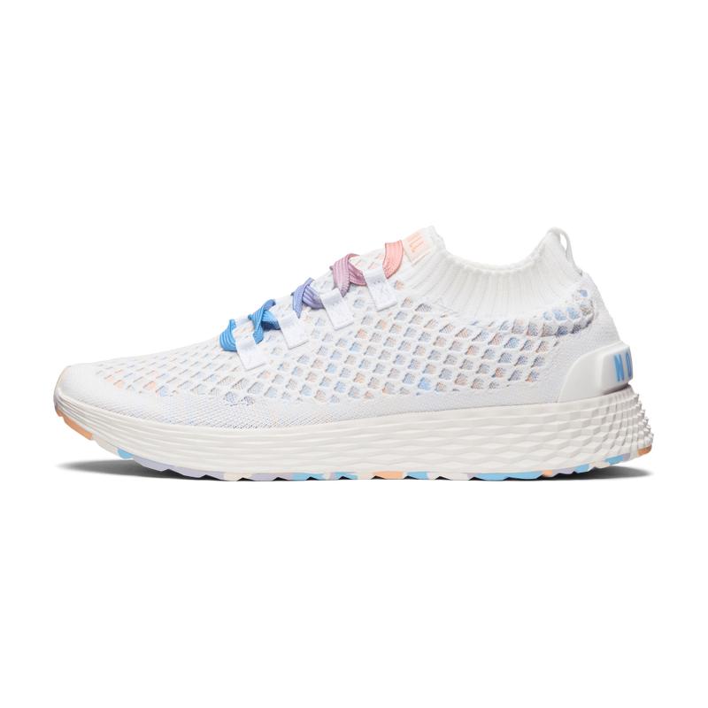 NOBULL Women's Allday Knit Shoe in White Peach - Everyday Walking Sneaker, Comfortable Slip-On Shoe, Casual Trainer