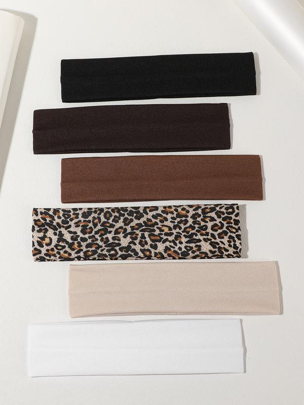 Women's Multicolor Sports Headbands, Workout Headbands, Leopard Print Elastic Sweat Absorbent Hair Bands, Suitable for Yoga Running Skincare Fashion Accessories
