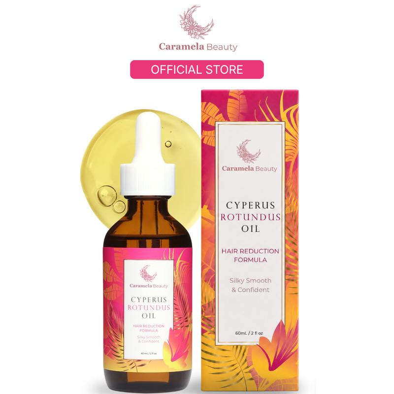 Caramela Beauty Cyperus Rotundus Oil - 60ml/2oz Naturally Derived Gentle Moisturizing Hair Inhibitor, Body & Massage Oil for Sensitive Skin, Waxing Aftercare, Strawberry Skin Fix, Smooth Silky Beauty Products, Daily