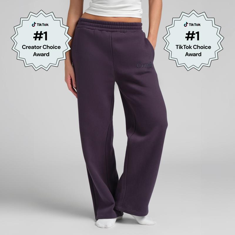Comfrt | Minimalist Straight Leg Sweatpants | Casual Comfy Athleisure Bottoms Athletic Stretchy Material