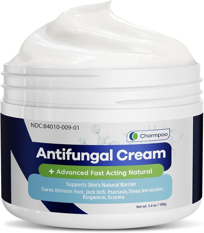 Antifungal Cream for Jock Itch - 2% Miconazole & Herbal Formula, Extra Strength OTC Treatment, 3.4 fl oz Jar, Anti-Itching Relief for Ringworm, Youth-Focused Body Care Fungus Eliminator