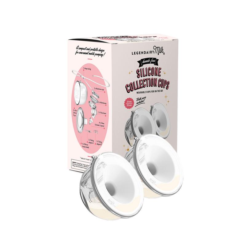 Legendairy Milk 8 oz Silicone Collection Cups - Hands-Free, BPA-Free Plastic, Food-Grade Frosted Silicone, Portable Breast Care Milk Collection Cups