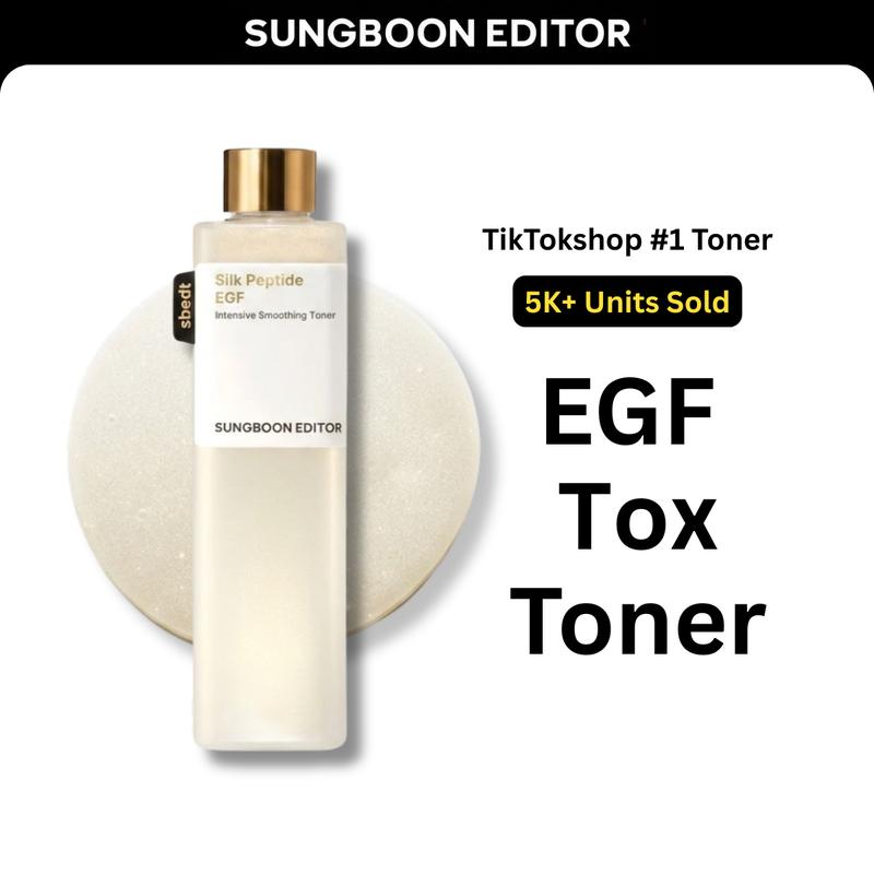 [Sungboon] EGF Tox Toner | Forehead Firming & Wrinkle Care, Iron Out Fine Lines | PDRN & Collagen & NAD+ EGF Complex | EGF Plumping for Forehead, Longevity Anti-Aging Routine | Korean Skincare, K-Beauty