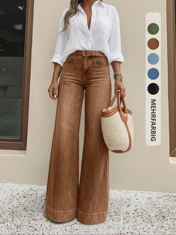 Women's Loose Straight Leg Jeans with Pockets, Comfortable and Fashionable, Perfect for Daily Wear, Versatile Casual Style