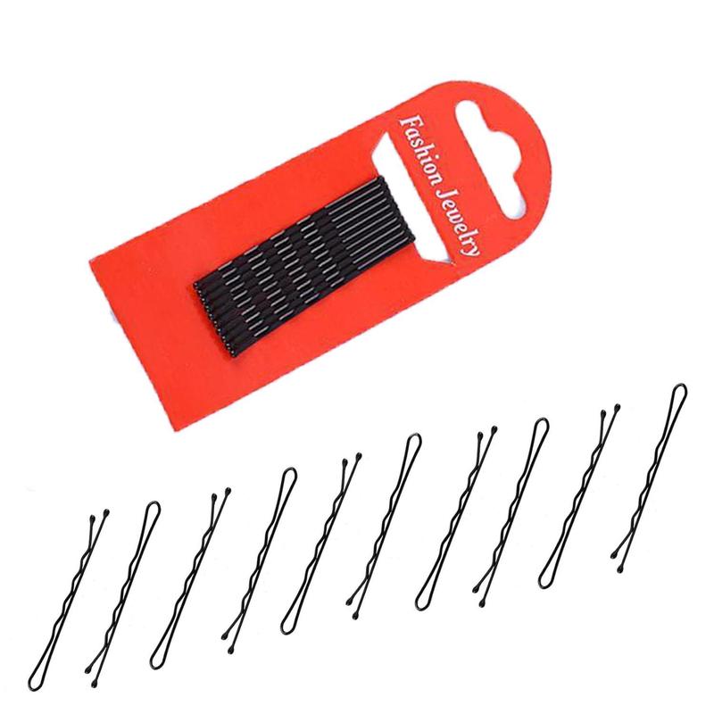 Women's 10PCS 2in Metal Hairpins Kit - Fade-Resistant Black, Secure-Hold Bobby Pins for All Hair Types, Female Buns, Updo Accessories for Ceremony, Evening, Daily Use